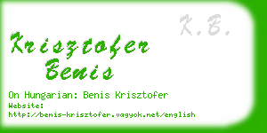 krisztofer benis business card